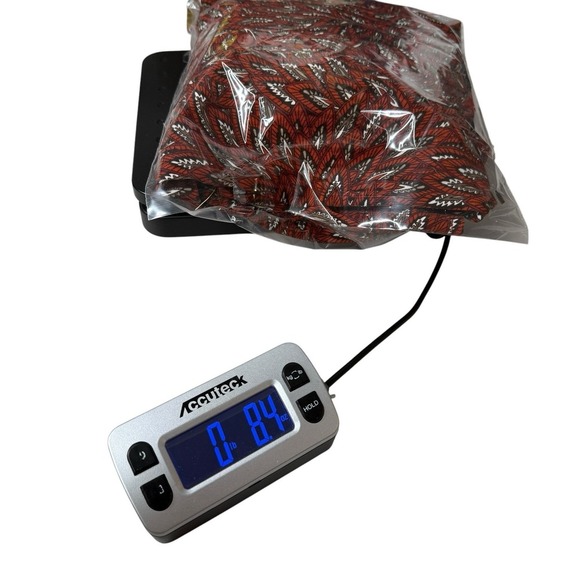 EAST 5TH PETITE Orange Leaf Print Button Front Pleated Long Flare Sleeve Top 1X - Picture 7 of 7